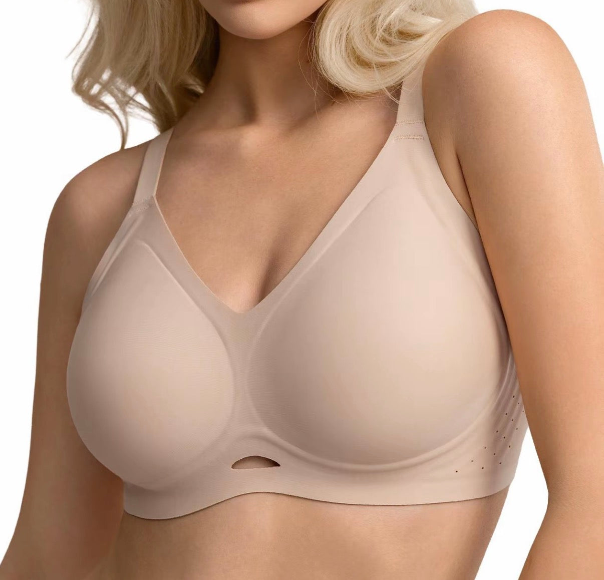 Aubrasen Wireless Jelly Bras for Women No Underwire Push Up Bralette Breathable Soft Comfortable T-Shirt Bra Everyday Wear