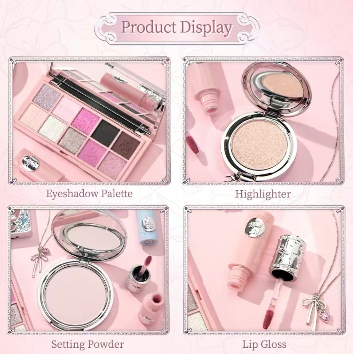 Ballet Makeup Gift Box Set, Cosmetic Gift Set, Makeup Bundle Box, Ballet-Themed Glam Set with Lip Balm, Powder Highlighter and Eyeshadow Palette, Essential Makeup Tools for Students, Includes Greeting Card & Gift Bag ￼