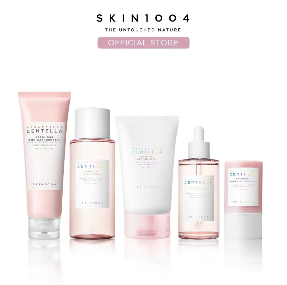 ￼ [SKIN1004 Official Shop] Perfect Pore Set | Deep Cleansing Foam + Pink Clay Stick Mask + Toner + Ampoule + Light gel cream
